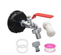 Youding Kit De Baril De Pluie IBC | Adaptateur De Réservoir IBC avec Robinet d'eau | 1/2 3/4 Pouces en De Zinc Et Raccords De Tuyau, De Baril De Pluie avec Tuyau De Jardin Connecteur R