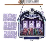 Youding Panneau « Books Read This Year » - Décoration de table en bois - 30 plaques d'immatriculation - Affichage de comptoir - Ornement minimaliste de bibliothèque - Tableau cadeau littéraire pour