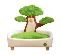 Youding Petit lit pour chat - Nid pour chat - Avec planche à gratter et balle en peluche - Aspect pin - Niche amovible et lavable - Pour , salon, chambre à coucher - Table de chevet