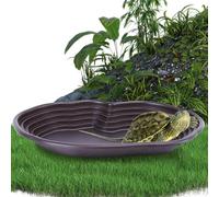 Youding Piscine De Baignade De Tortue | Plat d'eau De Tortue De Grande Taille | Jouet d'escalade De Tortue Rond avec Tuyau De Drainage pour L'ornement D'aquarium De Tortue