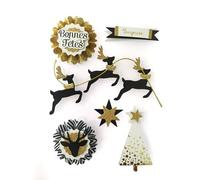 "Youdoit" 6 Stickers 3D Rennes de Noël 6,5 cm