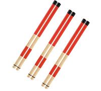 YOUEON Lot de 3 paires de baguettes Hot Rods en bambou de 40,6 cm, fabriquées avec 19 chevilles en bambou, brosses de batterie, baguettes de batterie 5A pour jazz, groupe de rock, folk, petit lieu et