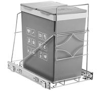 Youeon Poubelle coulissante sous l'armoire, poubelle réglable en acier inoxydable sous l'évier, étagère coulissante, convient pour les poubelles de 20 à 38 litres (non incluse)