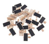 Youery 50 Mini Tableau Noir Bois Message Rectangle Ardoise A Pince Clip Carte Panneau Memos Etiquette Prix Marque Place Numero Table Photo Tags Décoration Mariage
