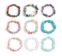 Youery 9 Pièces Bracelet Pierre Naturelle, Bracelet de cristal, Bracelet en pierre de chakra, Bracelet d'amitié, naturelles pierres précieuses bijoux, perles de guérison énergétique pour les femmes