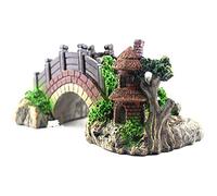 Youery Aquarium Pont Ornement,Poissons Paysage réservoir Décor Aquarium Résine Pont réservoir de Poissons Arc Arche Pavillon Arbre Jardin Aquarium Ornement Paysage