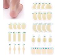 Youery Lot de 32 pansements pour ampoules - En gel imperméable - Hydrocolloïde - Pour talon - Soulagement des douleurs de frottement - Orteils, avant-pied, talon (7 types)