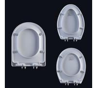 Abattant de toilette standard avec fermeture silencieuse et douce, fixation simple par le dessus, housse de siège de toilette ovale très résistante, en forme de U/en V, universel (forme de V - 38)