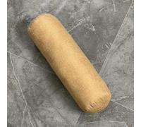 YOUGANG Coussin cervical rond en lin avec housse lavable pour le cou, le dos, soulage la douleur (kaki, 20 x 40 cm)