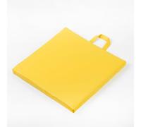 YOUGANG Coussin de chaise en cuir synthétique avec poignée - Imperméable - Pour intérieur et extérieur - Portable - Rond/carré/hexagonal - Jaune - 30 x 30 x 3 cm