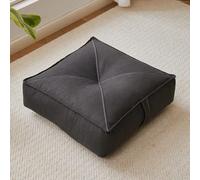 YOUGANG Coussin de sol - 15 cm d'épaisseur - Rembourrage en particules EPS - Coussin de dossier multifonction avec housse respirante (gris foncé/B, 45 x 45 x 15 cm)