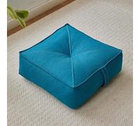YOUGANG Coussin de sol de 15 cm d'épaisseur - Rembourrage en particules EPS - Coussin de dossier multifonction avec housse respirante (bleu-B, 50 x 50 x 15 cm)