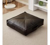 YOUGANG Coussin rehausseur en cuir synthétique, coussin de sol, épais, portable et imperméable, pour chaise de jardin ou chaise roulante pour personnes âgées (noir, 50 x 50 x 10 cm)