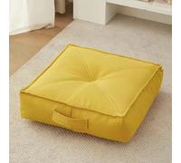 YOUGANG Coussin rehausseur très épais 15 cm, rond/carré 100 % coton pour fauteuil, voiture, bureau, chaise pour personnes âgées post-opératoire, fauteuil roulant (carré jaune, 40 x 40 x 15 cm)