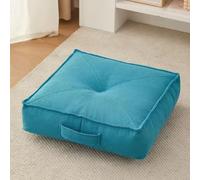 YOUGANG Coussin rehausseur très épais 15 cm, rond/carré 100 % coton pour fauteuil, voiture, bureau, chaise pour personnes âgées post-opératoire, fauteuil roulant (bleu carré, 50 x 50 x 15 cm)