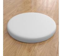 YOUGANG Coussin rond en mousse à mémoire de forme - 30/35/40/45 cm - 4,5 cm d'épaisseur - Cuir synthétique - Pour salle à manger et cuisine - Avec dos antidérapant (blanc, 35 cm)