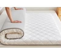 YOUGANG Matelas futon japonais pour lit simple/double/grand lit/très grand lit, tapis de couchage de sol pliable, tapis de couchage portable pour dortoir de camping (blanc, 90 x 190 cm)