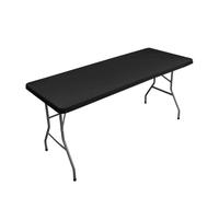 YOUGANG Nappe rectangulaire ajustée avec bord élastique - En élasthanne super douce - Protection durable - Pour intérieur ou extérieur, fête, pique-nique, mariage - Noir - 153 x 76 cm