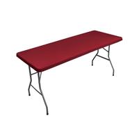 YOUGANG Nappe rectangulaire ajustée avec bord élastique - En élasthanne super douce - Protection durable - Pour intérieur ou extérieur, fête, pique-nique, mariage (rouge vin, 183 x 76 cm)