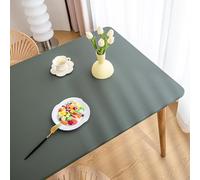 YOUGANG Nappe rectangulaire ajustée en similicuir avec bord élastique - Imperméable - Résistante à la chaleur - Facile à nettoyer - Pour extérieur et intérieur - Vert foncé - 70 x 130 cm