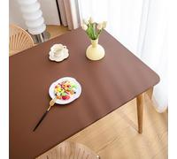 YOUGANG Nappe rectangulaire ajustée en similicuir avec bord élastique - Imperméable - Résistante à la chaleur - Facile à nettoyer - Pour extérieur et intérieur - Marron - 60 x 120 cm