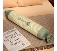 YOUGANG Traversin rond pour le cou cervical 90/130 cm de long, coussin de grossesse, joli coussin décoratif en forme de bonbon avec housse amovible (vert, 130 cm)