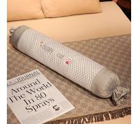 YOUGANG Traversin rond pour le cou cervical 90/130 cm de long, coussin de grossesse, joli coussin décoratif en forme de bonbon avec housse amovible (gris, 130 cm)