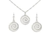 YOUGOLD - Cercles Design - Parure Collier et Boucles d'Oreilles - Argent 925 millièmes