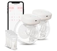 Youha - Tire-lait électrique double mains libres avec connexion App - Mains libres - Tirer son lait facilement - 2 gobelets de recueil de 240 ml - Taille : 24 mm