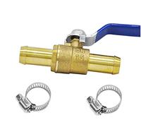 YOUHO Robinet à boisseau sphérique micro-coupé en laiton forgé à travers droit 5/8 - Valve d'arrêt pour tuyau de chauffage - 1,5 cm - Embout de tuyau de 1,5 cm - Poignée de fonctionnement à 180 degrés