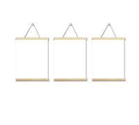 Youihom 3 Set Cadres Photo 30x40 Bois Naturel Cadre Poster Magnétique Porte Affiche Cadre Magnetique Cadre Suspendu pour Affiche Cadre Aimanté Mural Bois (30x40 frame)