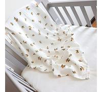 Youihom Couverture Douce Bebe Grand Lange Bebe Fleurs 120x120 Emmaillotage Nouveau Né Drap Couverture d Emmaillotage Bébé Lange Cadeau pour Bébé Fille (Olives, 120x120cm)