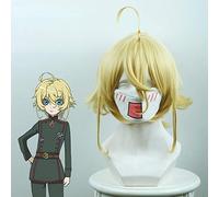 Youjo Senki Tanya von Degurechaff Cosplay perruque courte droite pour les femmes résistant à la chaleur cheveux synthétiques Anime Costume perruque Blond