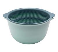 Youka Panier de vidange pour passoire de cuisine, ensemble de bols de passoire 2 en 1, double couche en plastique PP sans BPA détachable pour laver les légumes et les fruits