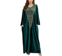 YOUKD Brodé Floral Loose Caftan Boho Beach Bikini Cover Up Robe Plus Size Robe pour Femme