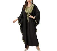 YOUKD Brodé Floral Loose Caftan Boho Couverture de Bikini de Plage Robe Plus Robe pour Femme