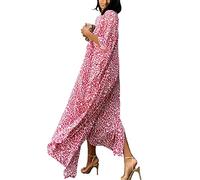 YOUKD Cardigan D'été en Coton pour Femme Maxi Boho Dress One Size Beach Maillot de Bain Coverups Long Kimono