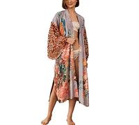 YOUKD Cardigan D'été en Coton pour Femme Maxi Boho Robe de Plage Robe Longue Kimono Taille Unique