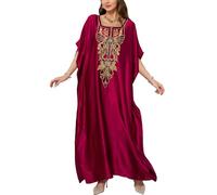 YOUKD été brodé Long Caftan bohème Kimono Plage Maillot de Bain Couvrir Robe Maxi pour Femme