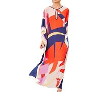 YOUKD été Coton imprimé Floral lâche Caftan Boho Beach Bikini Cover Up Robe Grande Taille Robe pour Femmes