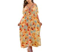 YOUKD Été spacieux Kaftan Robe Bohème Beach Bikini Couvertures Plus Taille Robe pour Femmes
