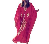 YOUKD Femmes D'été Coton Longue Caftan Maxi Robe Bohème Maillot de Bain Plage Cover Up Robes