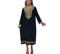 YOUKD Femmes D'été Coton Longue Caftan Maxi Robe Bohème Maillot de Bain Plage Cover Up Robes
