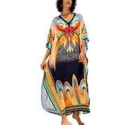 YOUKD Femmes Été Bohème Kaftan Plus Taille Robe Beach Coverup Robe Peignoirs Taille