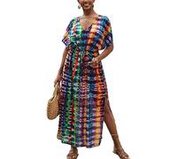 YOUKD Femmes Été Boho Kaftan Plus Taille Robe Beach Coverup Robe Long Kimono Robe Taille