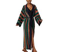 YOUKD Femmes Été Cardigan Maxi Boho Robe de couverture de plage Robe Long Kimono Taille
