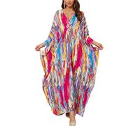 YOUKD Femmes Long Kaftan Bohemian Beach Maillot de Bain Cover Up Robe Plus Size Grobes