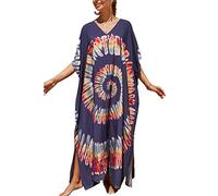 YOUKD Long Kaftan Bohemian Beach Maillot de Bain pour Femme Cover Up Robe Plus Size Robe