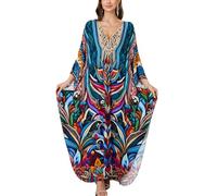 YOUKD Robe Caftan Longue pour Femme Bohemian Beach Maillot de Bain Cover Up Robe Plus Size Robes