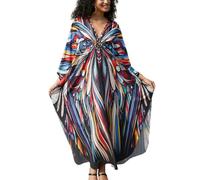 YOUKD Robe Longue Caftan Imprimée Florale pour Femme Taille Plus Bikini Beach Cover Up Robes